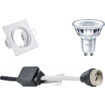 BES LED Led Spot Set - Gu10 Fitting - Inbouw Vierkant - Mat - Kantelbaar 80mm - Philips - Corepro 840 36d - 3.5w - - Wit