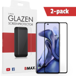 2-pack Bmax Xiaomi 11t Screenprotector - Glass - Full Cover 2.5d - Black