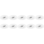 BES LED Spot Armatuur 10 Pack - Pragmi Aerony Pro - Gu10 Fitting - Inbouw Rond - Mat - Aluminium - Kantelbaar - Ø82mm - Wit