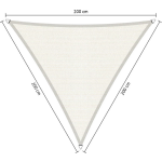 Shadow Comfort Compleet Pakket: Driehoek 2x2x2m Arctic White Met Rvs Bevestigingsset En Buitendoekreiniger