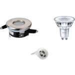 BES LED Led Spot Set - Aigi - Gu10 Fitting - Waterdicht Ip65 - Inbouw Rond - Mat Chroom - Ø82mm - Philips - Corepro 840 36d -