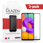2-pack Bmax Samsung Galaxy M22 Screenprotector - Glass - Full Cover 2.5d - Black
