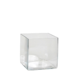 Mica Decorations Lage Vierkante Vaas Transparant Glas 20 X 20 X 20 Cm - Accubak - Glazen Vazen - Woonaccessoires