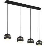 BES LED Led Hanglamp - Hangverlichting - Trion Flatina - E14 Fitting - 4-lichts - Rechthoek - Mat - Aluminium - Zwart