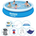 Bestway Fast Set Rond 366x76 Cm - 8-delig - Zwembad Inclusief Accessoires - Blauw