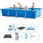 Intex Slimme Zwembad Deal - Frame Pool Rechthoekig 450x220x84 Cm - Blauw