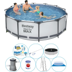 Bestway Zwembad Pakket - Steel Pro Max Rond 366x100 Cm - Grijs