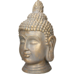Boeddha-hoofdbeeld 74,5cm In Polyresinebrons Look Voor Yoga - Marrón