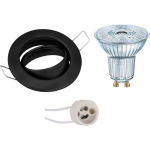 BES LED Led Spot Set - Osram Parathom Par16 927 36d - Gu10 Fitting - Dimbaar - Inbouw Rond - Mat - 5.5w - Warm Wit 2700k - - Zwart