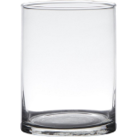 Transparante Home-basics Cylinder Vorm Vaas/vazen Van Glas 20 X 12 Cm - Vazen