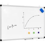 Acaza Magnetisch Whiteboard 60x90cm - Planbord / Schoolbord Inclusief Uitwisbare Stift, Wisser En Afleggoot