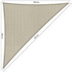 Shadow Comfort Compleet Pakket: 90 Graden Driehoek 3x3x4,2m Sahara Sand Met Rvs Bevestigingsset En Buitendoekreiniger - Beige