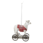 Clayre & Eef Decoratie Paard Op Wielen 9*5*10 Cm Meerkleurig Kunststof Paard 6pr2413