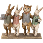 Clayre & Eef Decoratie Figuur Dieren 23*6*19 Cm Meerkleurig Kunststof Dieren 6pr2174