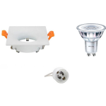 BES LED Led Spot Set - Gu10 Fitting - Inbouw Vierkant - Mat - 85mm - Philips - Corepro 840 36d - 3.5w - Natuurlijk 4000k - Wit