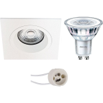 BES LED Led Spot Set - Pragmi Rodos Pro - Gu10 Fitting - Inbouw Vierkant - Mat - 93mm - Philips - Corepro 840 36d - 3.5w - - Wit