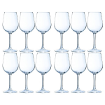 12x Luxete Wijn Glazen 270 Ml - Wijnglazen - Wit