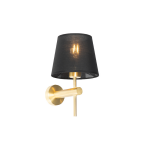 QAZQA Moderne wandlamp zwart met staal - Pluk