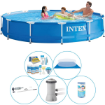 Intex Zwembad Inclusief Accessoires - 6-delig - Metal Frame Rond 366x76 Cm - Blauw