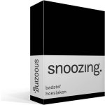 Snoozing Badstof Hoeslaken - 80% Katoen - 20% Polyester - Lits-jumeaux (140x210/220 Of 160x200 Cm) - - Zwart