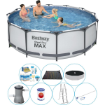 Bestway Slimme Zwembad Deal - Steel Pro Max Rond 366x100 Cm - Grijs