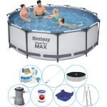 Bestway Zwembad Combinatie Deal - Steel Pro Max Rond 366x100 Cm - Grijs