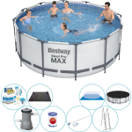 Bestway Steel Pro Max Rond 366x122 Cm - Zwembad Met Accessoires - Grijs