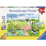 Ravensburger Puzzel Jonge Dieren Op Het Platteland - 2 X 12 Stukjes