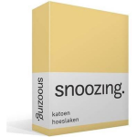 Snoozing - Katoen - Hoeslaken - 120x220 - - Geel