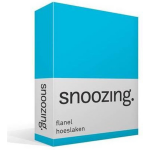 Snoozing Flanel Hoeslaken - 100% Geruwde Flanel-katoen - Lits-jumeaux (160x210/220 Cm) - - Blauw
