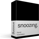 Snoozing Flanel Hoeslaken - 100% Geruwde Flanel-katoen - Lits-jumeaux (180x210/220 Cm) - - Zwart