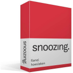 Snoozing Flanel Hoeslaken - 100% Geruwde Flanel-katoen - Lits-jumeaux (180x200 Cm) - - Rood