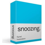 Snoozing Flanel Hoeslaken - 100% Geruwde Flanel-katoen - Lits-jumeaux (200x210/220 Cm) - - Blauw