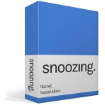 Snoozing Flanel Hoeslaken - 100% Geruwde Flanel-katoen - Lits-jumeaux (200x210/220 Cm) - Meermin - Blauw