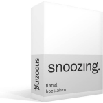 Snoozing Flanel Hoeslaken - 100% Geruwde Flanel-katoen - Lits-jumeaux (200x210/220 Cm) - - Wit