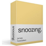 Snoozing Jersey Hoeslaken - 100% Gebreide Jersey Katoen - Lits-jumeaux (200x210/220 Cm) - - Geel