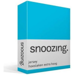 Snoozing - Hoeslaken - Extra Hoog - Jersey - 80 /90 X200 - - Turquoise