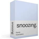 Snoozing Flanel Hoeslaken - 100% Geruwde Flanel-katoen - Lits-jumeaux (160x210/220 Cm) - Hemel - Blauw