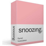 Snoozing Flanel Hoeslaken - 100% Geruwde Flanel-katoen - Lits-jumeaux (200x210/220 Cm) - - Roze