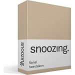 Snoozing Flanel Hoeslaken - 100% Geruwde Flanel-katoen - Lits-jumeaux (200x200 Cm) - Camel - Bruin