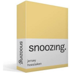 Snoozing Jersey Hoeslaken - 100% Gebreide Jersey Katoen - Lits-jumeaux (160x210/220 Cm) - - Geel