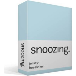 Snoozing Jersey Hoeslaken - 100% Gebreide Jersey Katoen - Lits-jumeaux (180x200 Cm) - Hemel - Blauw