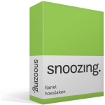 Snoozing Flanel Hoeslaken - 100% Geruwde Flanel-katoen - Lits-jumeaux (160x210/220 Cm) - Lime - Groen