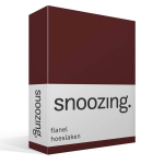 Snoozing Flanel Hoeslaken - 100% Geruwde Flanel-katoen - Lits-jumeaux (180x200 Cm) - Aubergine - Rood