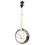 Ortega Falcon Series 5-string Lefthanded Banjo Transparent Charcoal linkshandige elektrisch-akoestische banjo met gigbag
