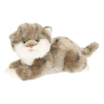 Pluche Grijze Kitten / Poes Knuffel 27 Cm - Knuffeldier - Grijs