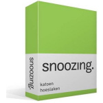 Snoozing - Katoen - Hoeslaken - 140x200 - Lime - Groen