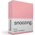 Snoozing - Flanel - Topper - Hoeslaken - 90x220 Cm - - Roze