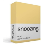 Snoozing - Flanel - Topper - Hoeslaken - 90x220 Cm - - Geel