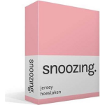 Snoozing Jersey Hoeslaken - 100% Gebreide Jersey Katoen - Lits-jumeaux (200x210/220 Cm) - - Roze